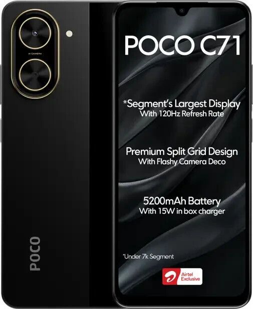 Celular Poco C71 Dual Sim / 128GB / 4GB RAM / Tela 6.7"