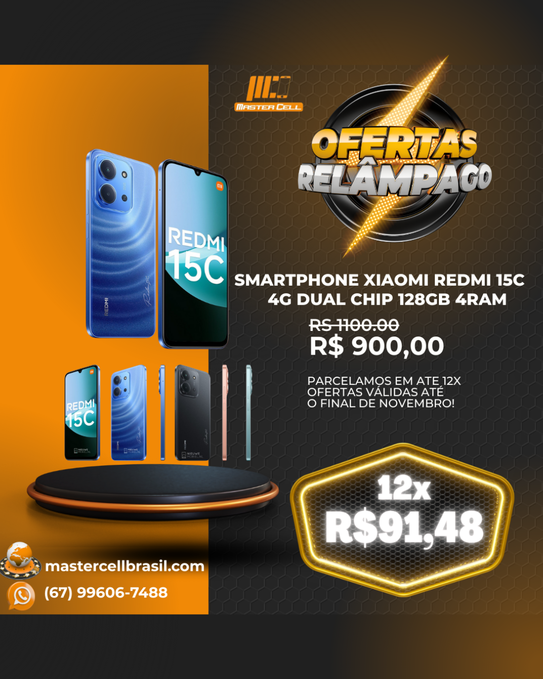 Smartphone Xiaomi Redmi 15C 128GB 4RAM 4G Dual Chip