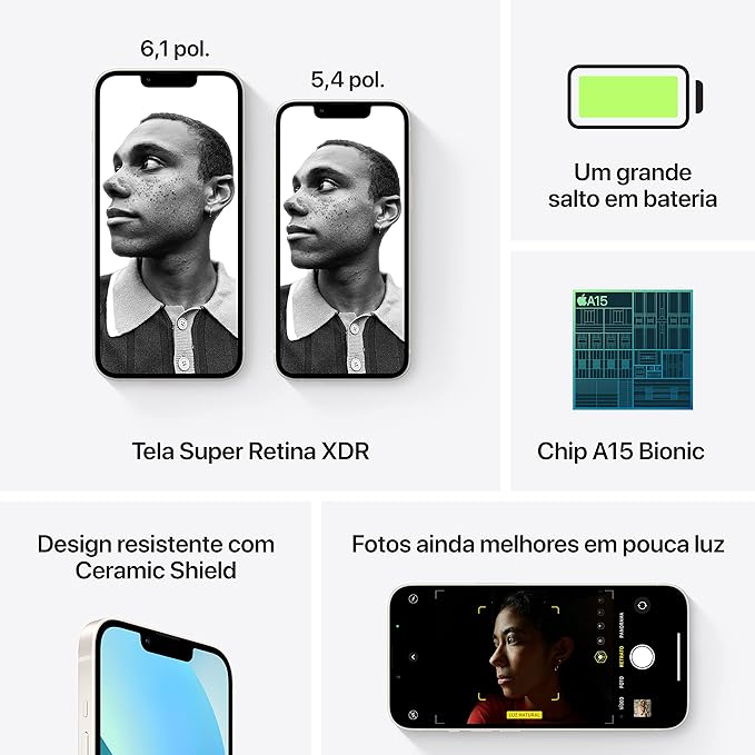 Apple iPhone 13 128GB 5G - Semi-Novo - tela Super Retina XDR OLED 6.1"