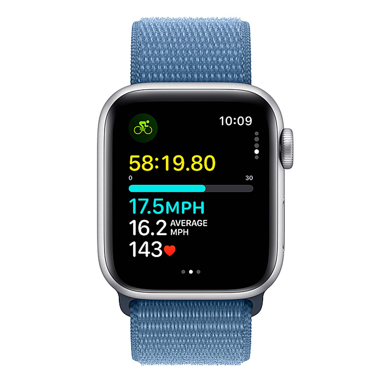 Apple Watch SE 2 MRE33LL/A Caixa Alumínio 40mm Prata - Loop Esportiva Azul