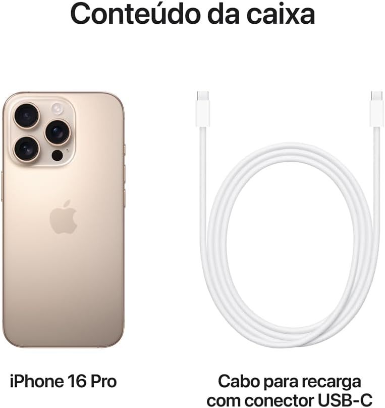 iPhone 16 Pro 128GB Tela Super Retina XDR 6.3  - Cor: Titânio-deserto