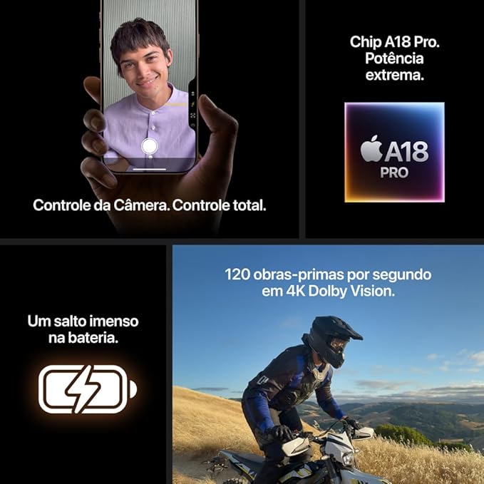 iPhone 16 Pro 128GB Tela Super Retina XDR 6.3  - Cor: Titânio-deserto
